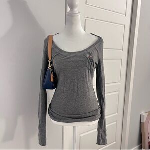 Hollister Grey Long Sleeve Women's Tee